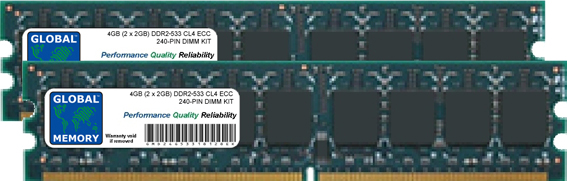 4GB (2 x 2GB) DDR2 533MHz PC2-4200 240-PIN ECC DIMM (UDIMM) MEMORY RAM KIT FOR SUN SERVERS/WORKSTATIONS
